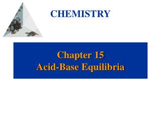 Chapter 15 Acid-Base Equilibria