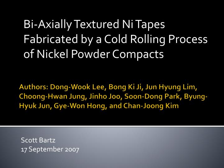 bi axially textured ni tapes fabricated by a cold rolling process of nickel powder compacts
