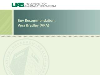 Buy Recommendation: Vera Bradley (VRA)