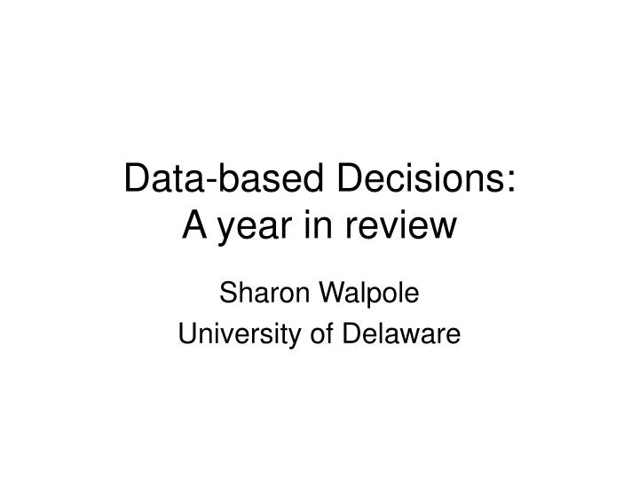 data based decisions a year in review
