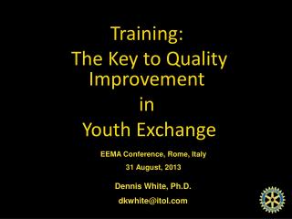Training: The Key to Quality Improvement in Youth Exchange