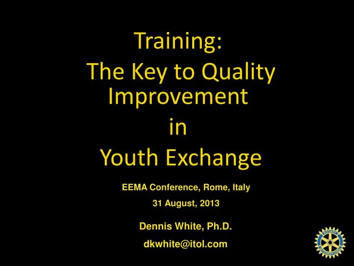 training the key to quality improvement in youth exchange