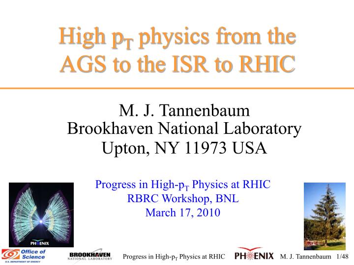high p t physics from the ags to the isr to rhic