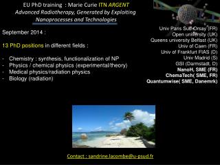 September 2014 : 13 PhD positions in different fields :