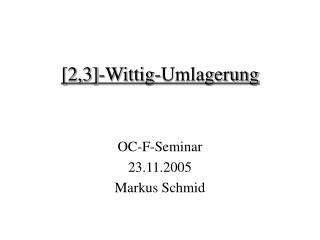 2 3 wittig umlagerung