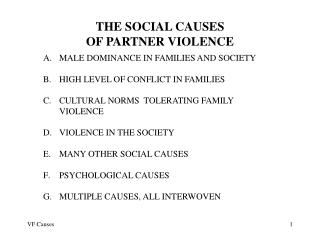 THE SOCIAL CAUSES OF PARTNER VIOLENCE