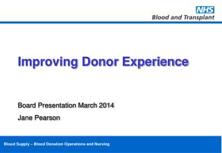 Improving Donor Experience