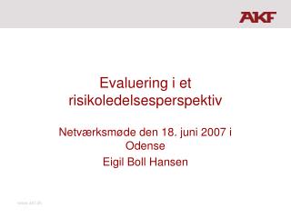 evaluering i et risikoledelsesperspektiv