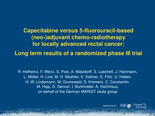 Capecitabine versus 5-fluorouracil-based (neo-)adjuvant chemo-radiotherapy