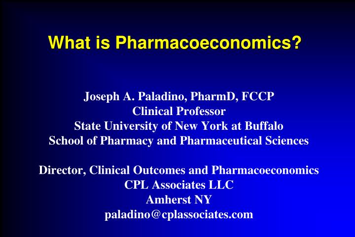 what is pharmacoeconomics