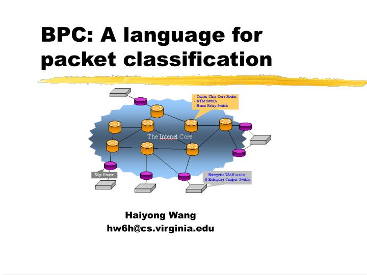 bpc a language for packet classification