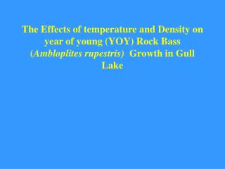 Biotic and abiotic Factors that affect fish growth and survival