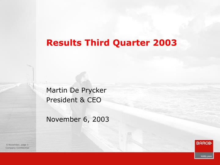 results third quarter 2003