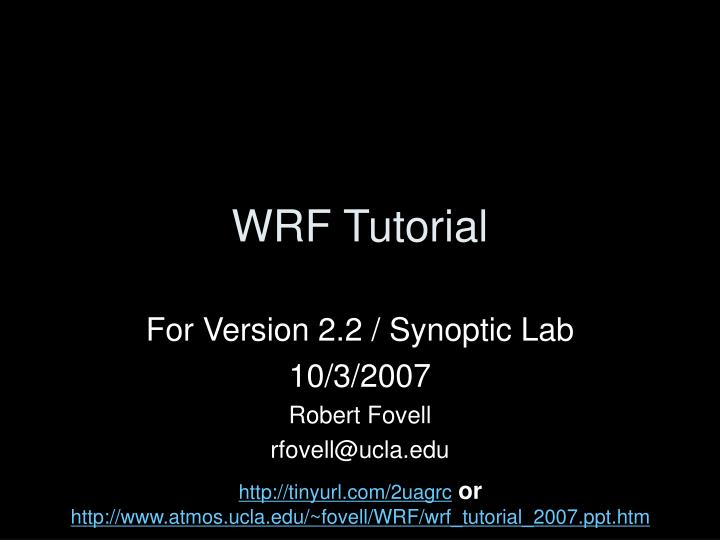 wrf tutorial