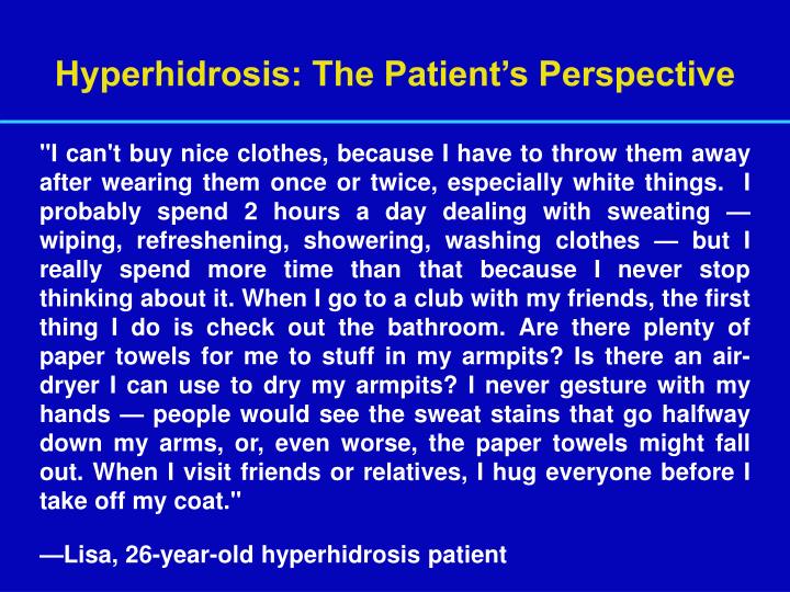 hyperhidrosis the patient s perspective