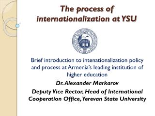 The process of internationalization at YSU