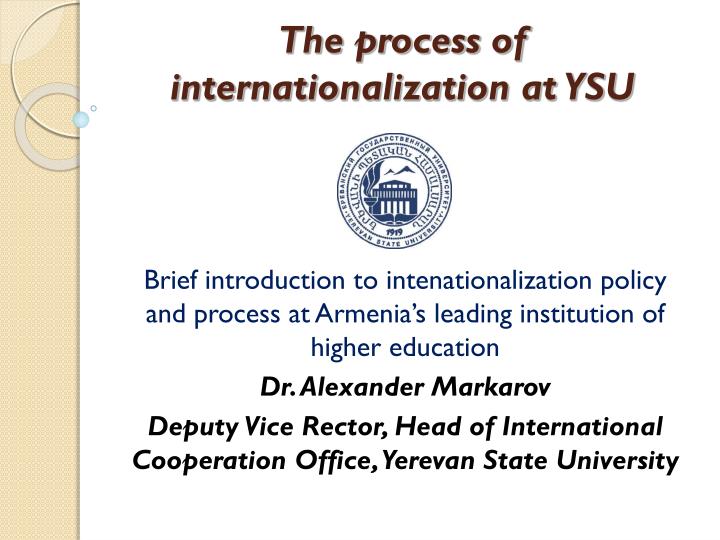 the process of internationalization at ysu