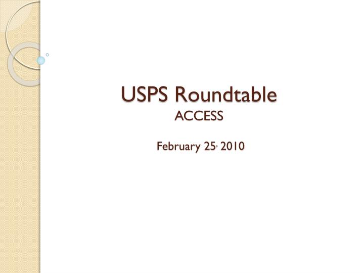 usps roundtable access february 25 2010