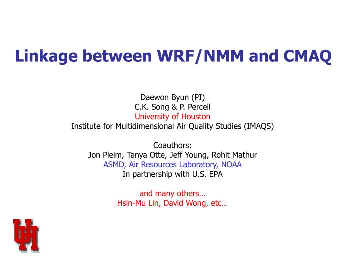 linkage between wrf nmm and cmaq