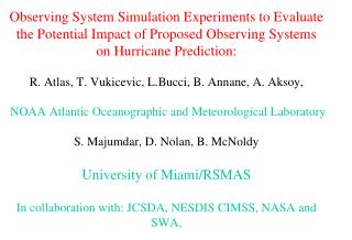 OBSERVING SYSTEM SIMULATION EXPERIMENTS