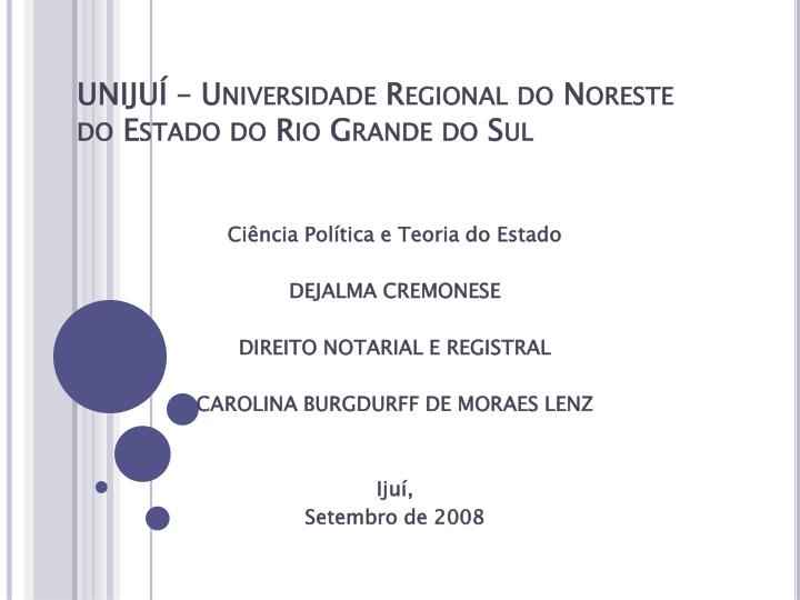 uniju universidade regional do noreste do estado do rio grande do sul