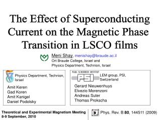 The Effect of Superconducting Current on the Magnetic Phase Transition in LSCO films