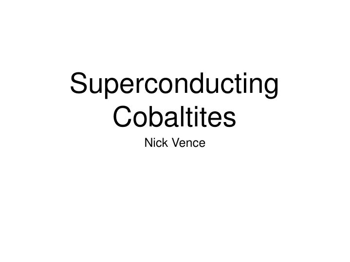 superconducting cobaltites
