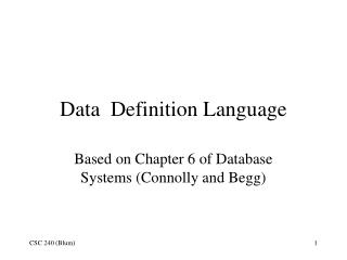 Data Definition Language