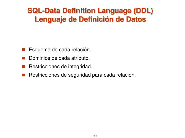 sql data definition language ddl lenguaje de definici n de datos