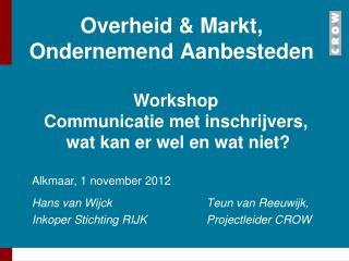 overheid markt ondernemend aanbesteden