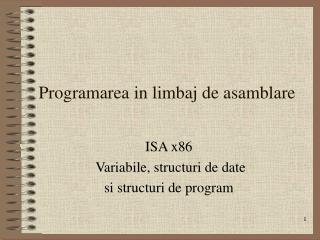 programarea in limbaj de asamblare