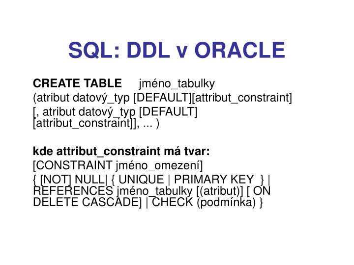 sql ddl v oracle