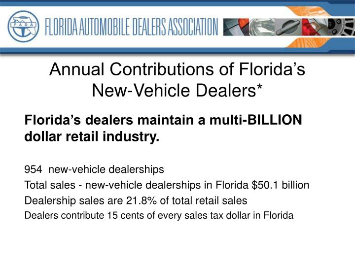 annual contributions of florida s new vehicle dealers
