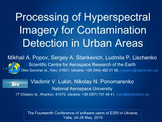 Processing of Hyperspectral Imagery for Contamination Detection in Urban Areas