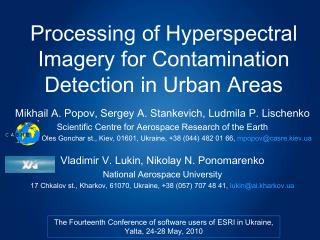 processing of hyperspectral imagery for contamination detection in urban areas