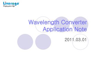 Wavelength Converter Application Note