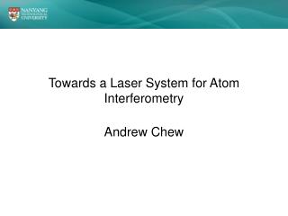 Towards a Laser System for Atom Interferometry