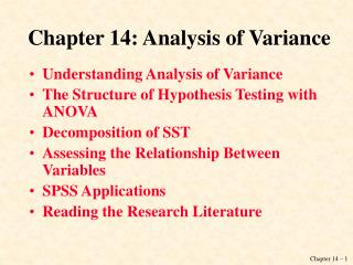 Chapter 14: Analysis of Variance
