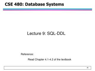 CSE 480: Database Systems