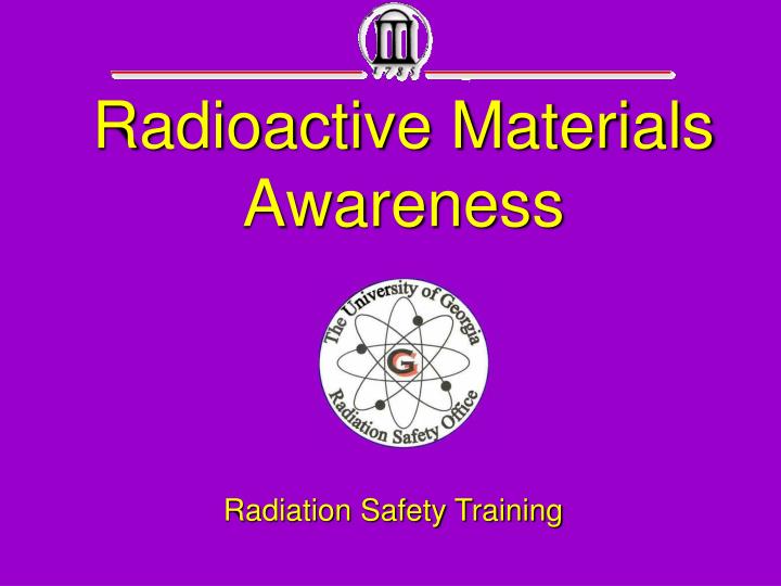 radioactive materials awareness