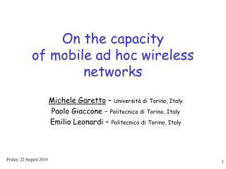 On the capacity of mobile ad hoc wireless networks
