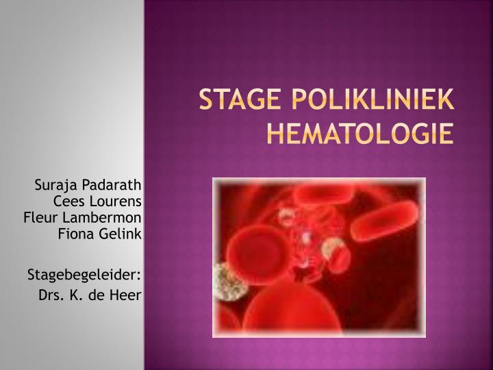 stage polikliniek hematologie