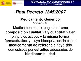 Medicamento Genérico . Artículo 2.35