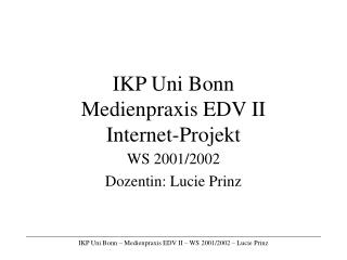 IKP Uni Bonn Medienpraxis EDV II Internet-Projekt