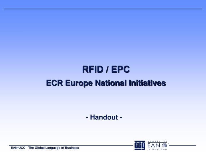 rfid epc ecr europe national initiatives