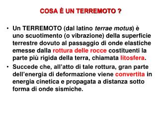 cosa un terremoto