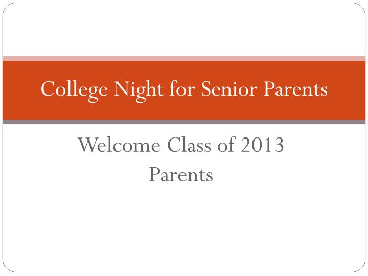 college night for senior parents