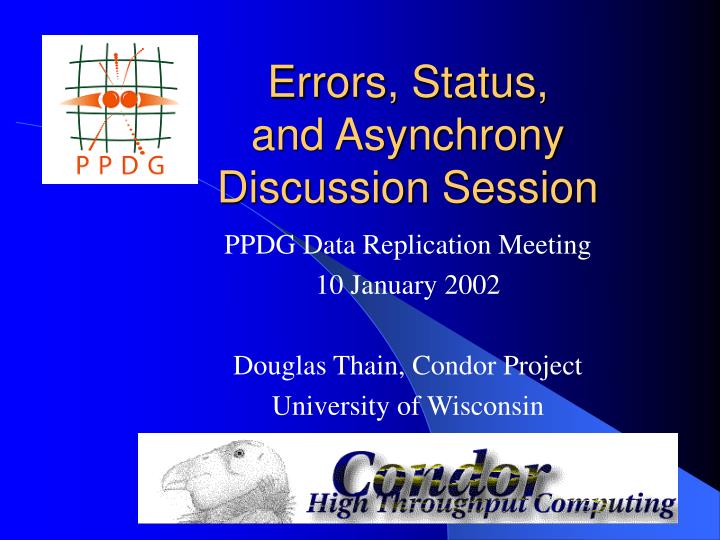 errors status and asynchrony discussion session