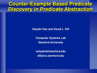 Counter-Example Based Predicate Discovery in Predicate Abstraction