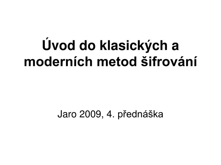 vod do klasick ch a modern ch metod ifrov n